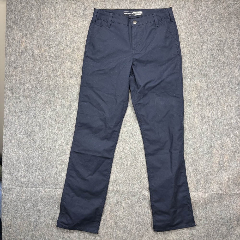 Carhartt Rugged Professional Flex Loose Fit Canvas Work Pants Women's 2 Blue New - Picture 8 of 14